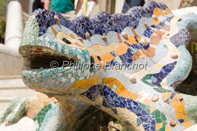 espagne catalogne 33.JPG - Lézard de GaudiParc Güell, BarceloneCatalogne, Espagne
